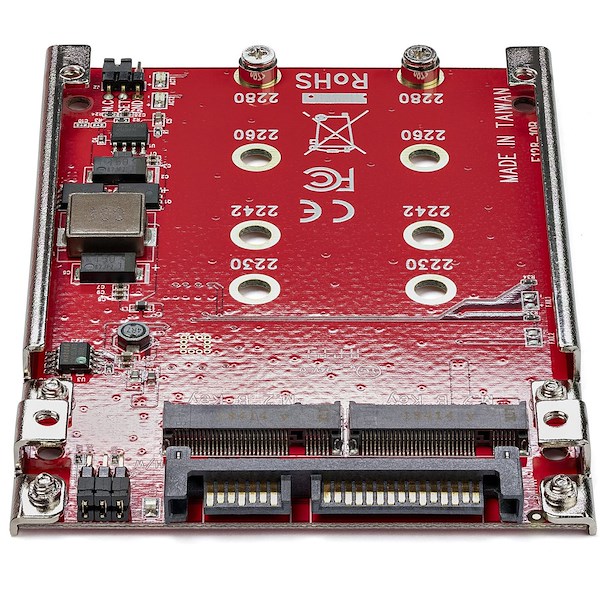 Dual-Slot M.2 to SATA Adapter - M.2 SATA Adapter for 2.5" Drive Bay - M.2 Adapter - M.2 SSD Adapter - M.2 NGFF SSD Adapter - RAID - Alternate-Image1