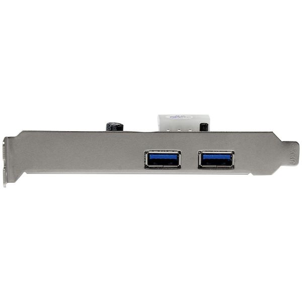 StarTech.com 2 Port PCI Express (PCIe) SuperSpeed USB 3.0 Card Adapter with UASP - LP4 Power - Alternate-Image2