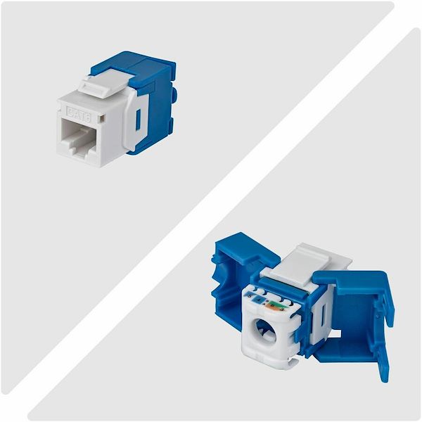 StarTech Cat6 Keystone Jack, 24-Pack RJ45 Ethernet Keystone Jacks, UTP Cat6 Wall Jack, 180-Degree Toolless, White