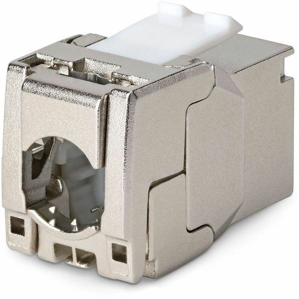 StarTech Cat8 Keystone Jack, 6-Pack RJ45 Ethernet Keystone Jacks, STP Cat8 Wall Jack, 180-Degree Toolless
