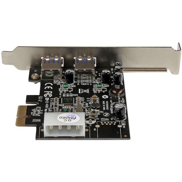 StarTech.com 2 Port PCI Express (PCIe) SuperSpeed USB 3.0 Card Adapter with UASP - LP4 Power - Alternate-Image3