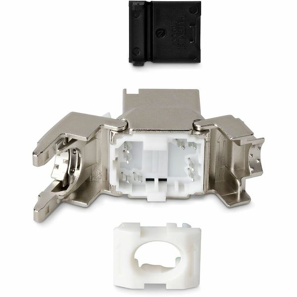 StarTech Cat8 Keystone Jack, 6-Pack RJ45 Ethernet Keystone Jacks, STP Cat8 Wall Jack, 180-Degree Toolless