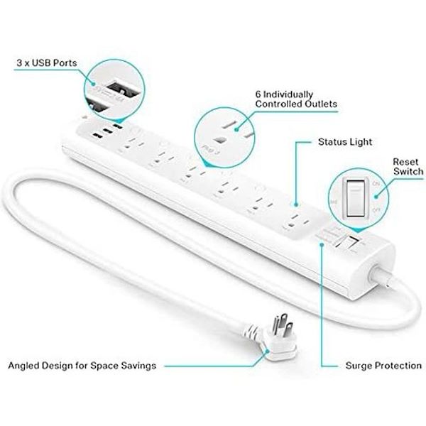 TP-Link Kasa Smart Wifi Power Strip KP303 - Thumbnail 5