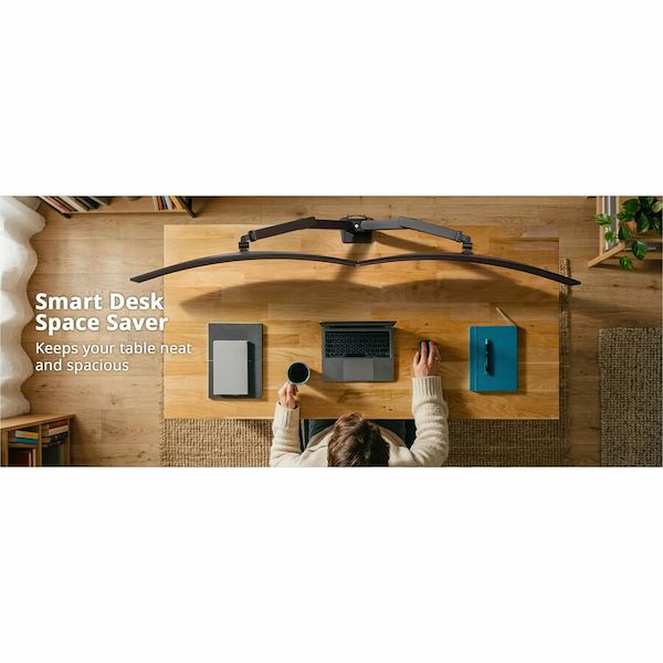 Dual 38" Mechanical Spring Monitor Arm Top Mount-Black, Up to 38" Monitor, Max Load up to 26.4 lbs each