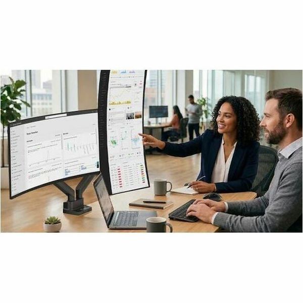 Dual 38" Mechanical Spring Monitor Arm Top Mount-Black, Up to 38" Monitor, Max Load up to 26.4 lbs each