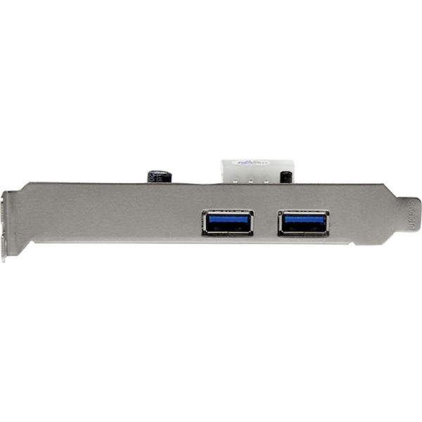 StarTech.com 2 Port PCI Express (PCIe) SuperSpeed USB 3.0 Card Adapter with UASP - LP4 Power - Front