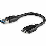 StarTech.com 15cm (6in) Short Slim SuperSpeed USB 3.0 A to Micro B Cable - M/M - Original