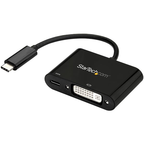 StarTech.com USB-C to DVI Adapter with Power Delivery (USB PD) - USB Type C Adapter - 1920 x 1200 - Black - Original