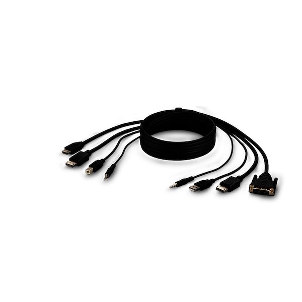 Belkin Dual DVI to HDMI and DP to DP + USB A/B + Audio Passive Combo KVM