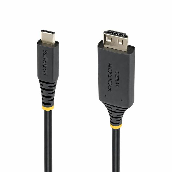 StarTech 6ft USB-C to HDMI Adapter Cable with Gripping Connector, 4K 60Hz, HDR, Uni-directional USBC to HDMI Video Converter