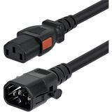 StarTech 10ft (3m) Heavy Duty Power Extension Cord, Locking C14 to Locking C13, PDU Power Cord, 15A 250V, 14AWG, UL Listed, TAA